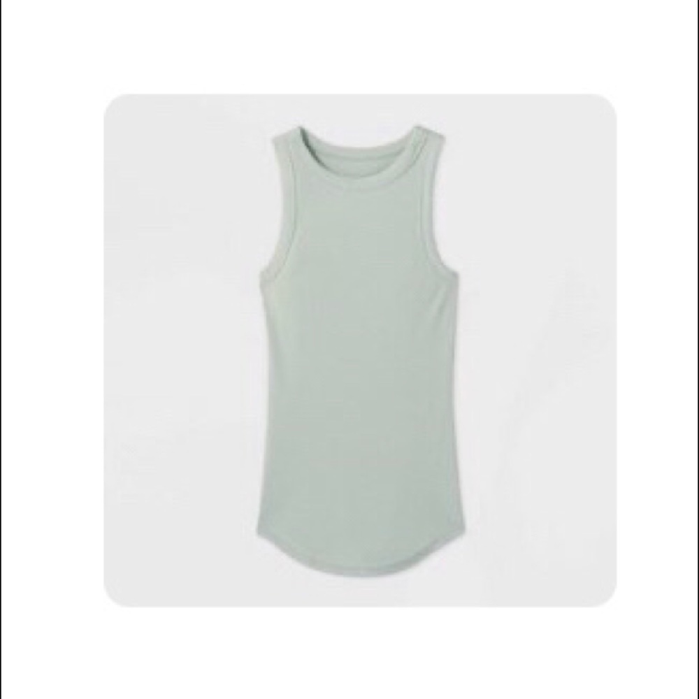 A New Day High Neck Ribbed Tank Top Mint